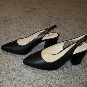 Alex Marie black block heel slingback heels